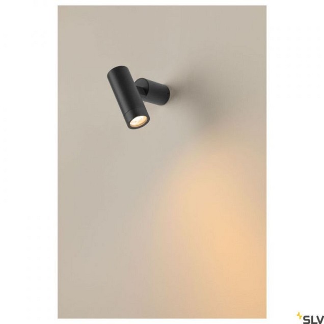 S-TUBE wand rond zwart 1xGU10 ~
