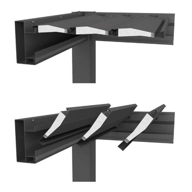 Pergola 3x3 kwartsgrijs / argent ~