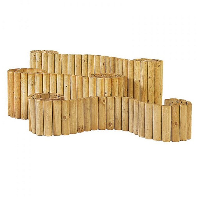 Rolborder Ø 5x30x250 cm. groen geïmpregneerd. ~