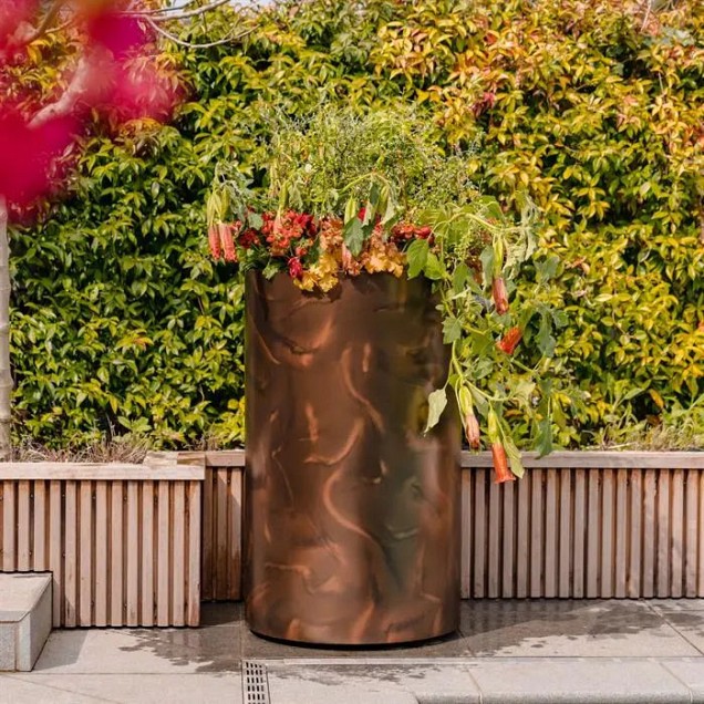 Ronde aluminium bloembak (ØxH) Ø200x60 cm. (3 mm.) ~