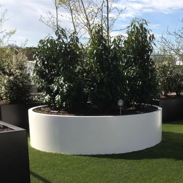 Ronde aluminium plantenbak zonder bodem (ØxH) Ø200x60 cm. (3 mm.) ~