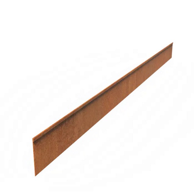 CorTen kantopsluiting met geplette rand 230x15 cm. (2 mm.) ~