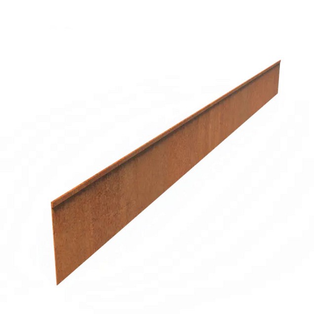 CorTen kantopsluiting met geplette rand 230x20 cm. (2 mm.) ~