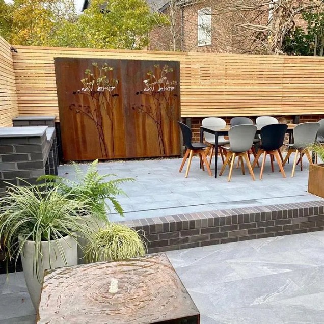 CorTen paneel natuur 4 (BxDxH) 110x5x180 cm. (2 mm.) ~