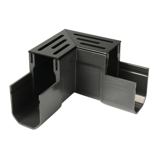Luxury Drain hoekstuk zwart ~