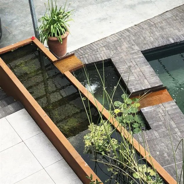 CorTen vijver (LxBxH) 600x100x60 cm. (3 mm.) ~