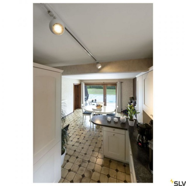 LIGHT EYE 1 GU10 SPOT wit/chroom 1xGU10, 1-Fase (uitlopend 2024) ~
