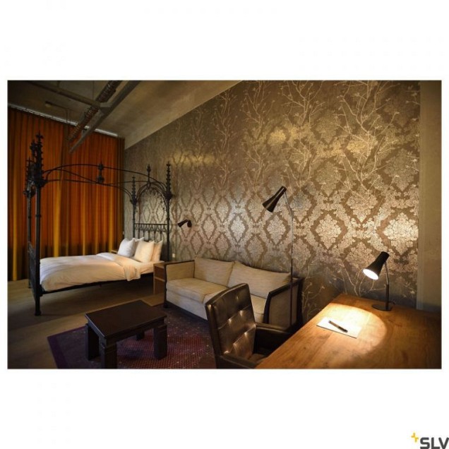 PHELIA wandlamp zwart 1xGU10, met schakelaar ~