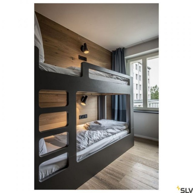 PHELIA wandlamp zwart 1xGU10, met schakelaar ~