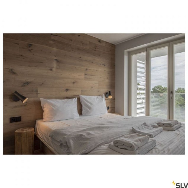 PHELIA wandlamp zwart 1xGU10, met schakelaar ~