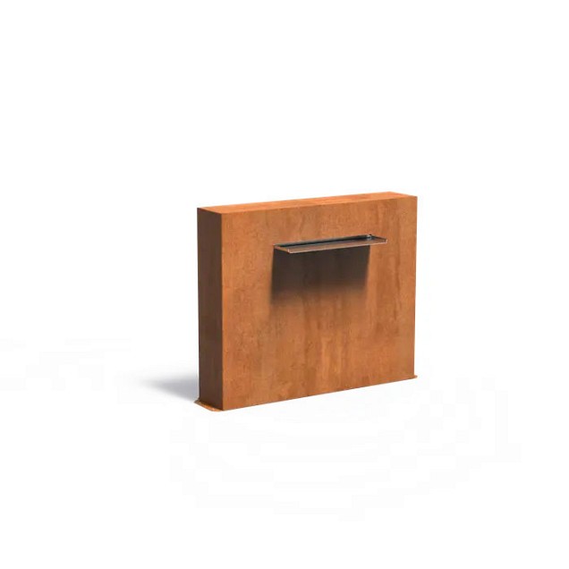 CorTen vrijstaande vijvermuur (LxBxH) 120x25x100 cm. (2 mm.) ~