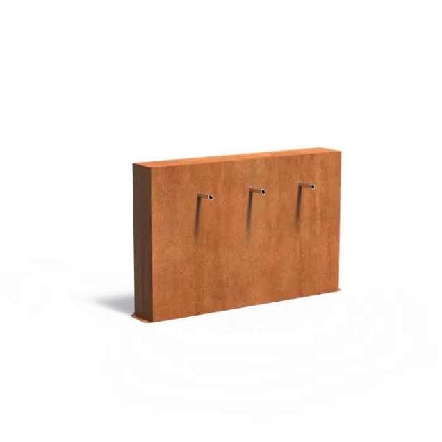 CorTen vrijstaande vijvermuur (LxBxH) 150x25x100 cm. (2 mm.) ~
