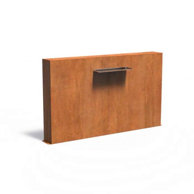 CorTen vrijstaande vijvermuur (LxBxH) 200x25x120 cm. (2 mm.) ~