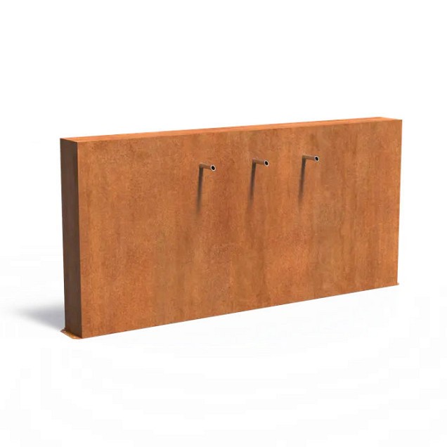 CorTen vrijstaande vijvermuur (LxBxH) 250x25x120 cm. (2 mm.) ~