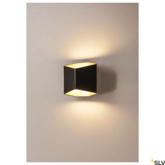 CARISO WL-2 zwart/messing 1xLED 2700K ~