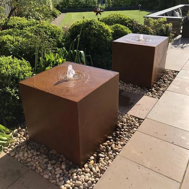 CorTen waterblok 70x70x70 cm. (3 mm.) ~
