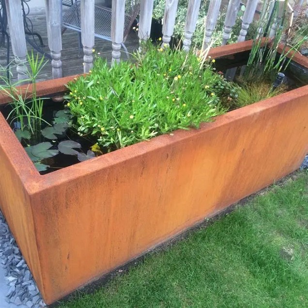 CorTen vijver (LxBxH) 120x80x40 cm. (3 mm.) ~