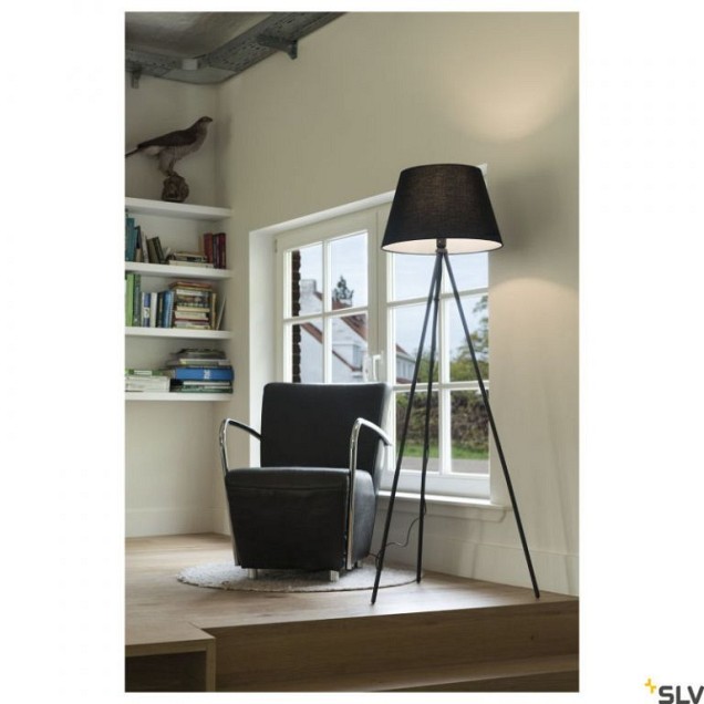 FENDA staande lamp driepoot zwart 1xE27 zonder kap ~