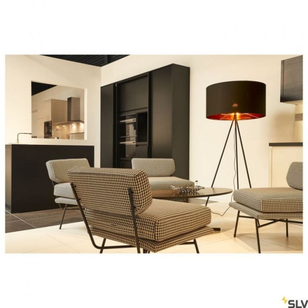 FENDA staande lamp driepoot zwart 1xE27 zonder kap ~