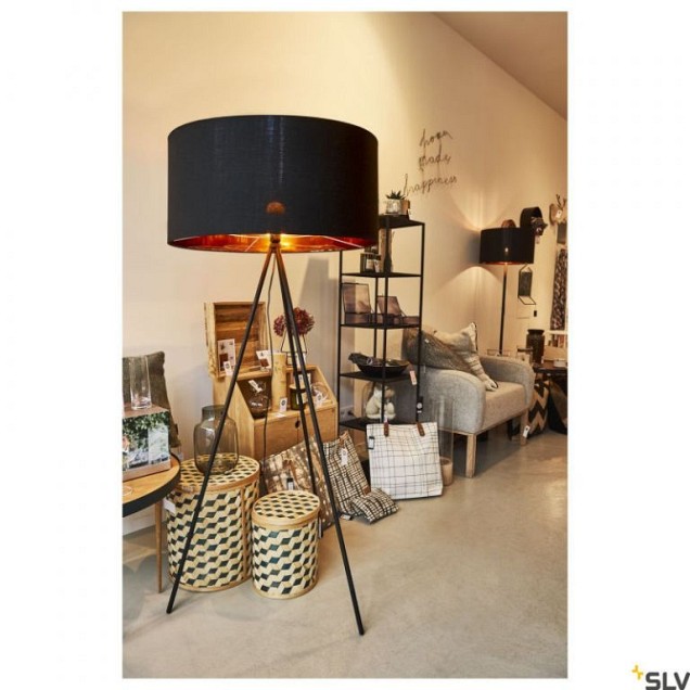 FENDA staande lamp driepoot zwart 1xE27 zonder kap ~