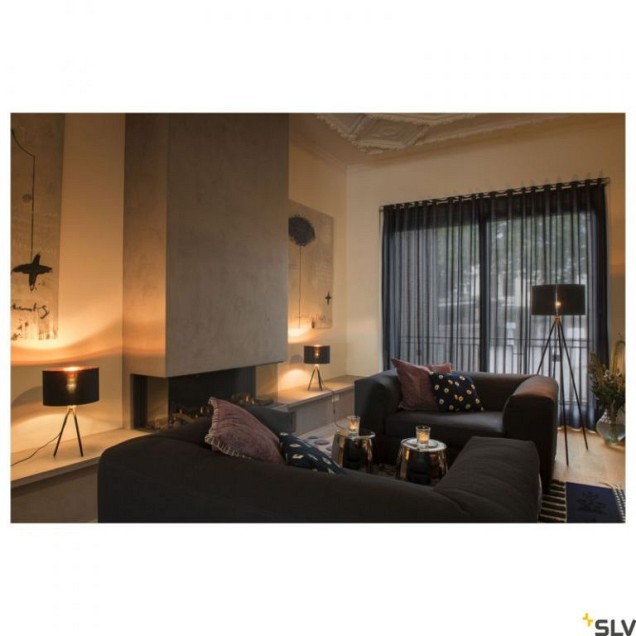 FENDA staande lamp driepoot zwart 1xE27 zonder kap ~