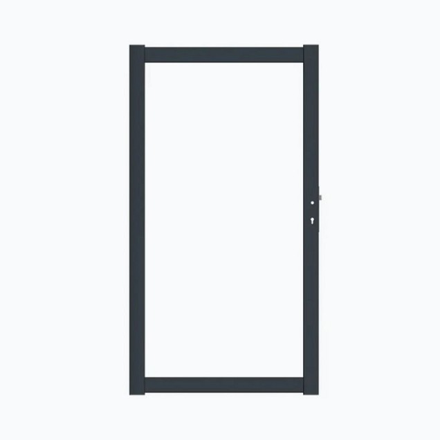 Boston alu vulbaar poortframe 120x183 cm. RAL9005 incl. insteekslot ~