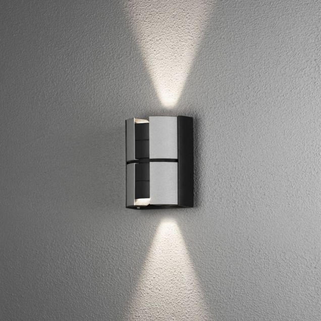 Vidar PowerLED 230V wandarmatuur flush twinlight 19cm, 2x 5W ~