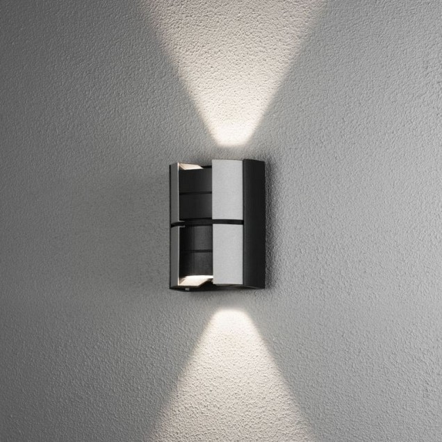 Vidar PowerLED 230V wandarmatuur flush twinlight 19cm, 2x 5W ~