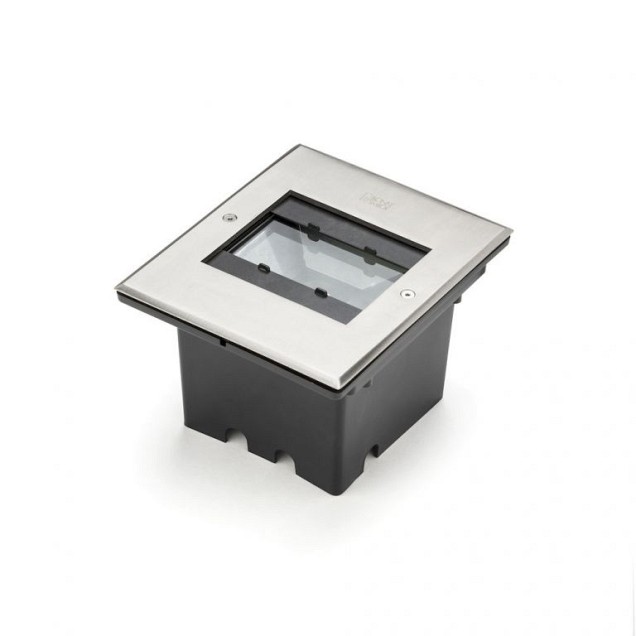 Grondinbouwspot PowerLED 230V, square, instelbare stralingshoek, lbh 15.5x18.5x11.5cm, 3x 3W ~