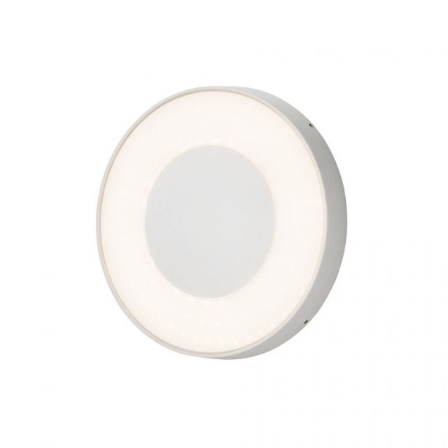 Carrara PowerLED 230V wandarmatuur flush round 27cm remote control, vand.bestendig glas, 1x 25W ~