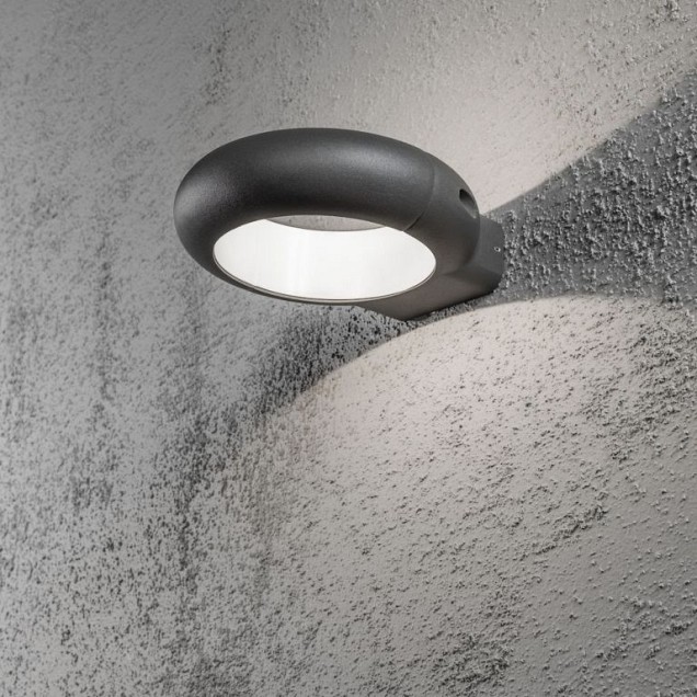 Rovigo PowerLED 230V wandarmatuur ring Ø 20cm, vandalismebestendig glas, 1x 5W ~