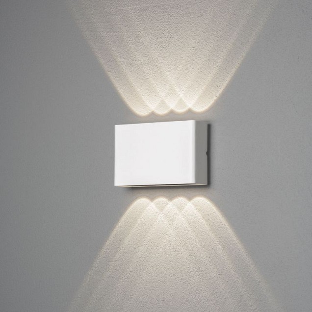 Chieri PowerLED 230V wandarmatuur flush double four 11x17cm, 2x 3W ~