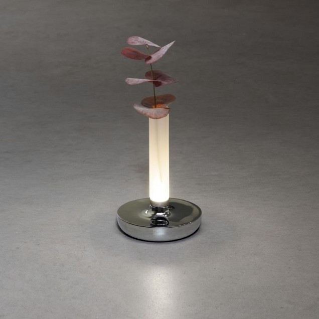Biarritz, draadloze USB oplaadbare tafellamp, incl. dockingstation, USB laadkabel, keuze uit 1800/2700/4000K, dimbaar, frosted tube ~