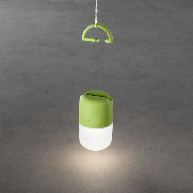 Assisi LED solar tafel/hanglamp oplaadbare 1.2V Li-ion batterij 19.5cm, Limegroen, 3 dimstanden, 3x 0.33W, schemerschakelaar, USB kabel ~