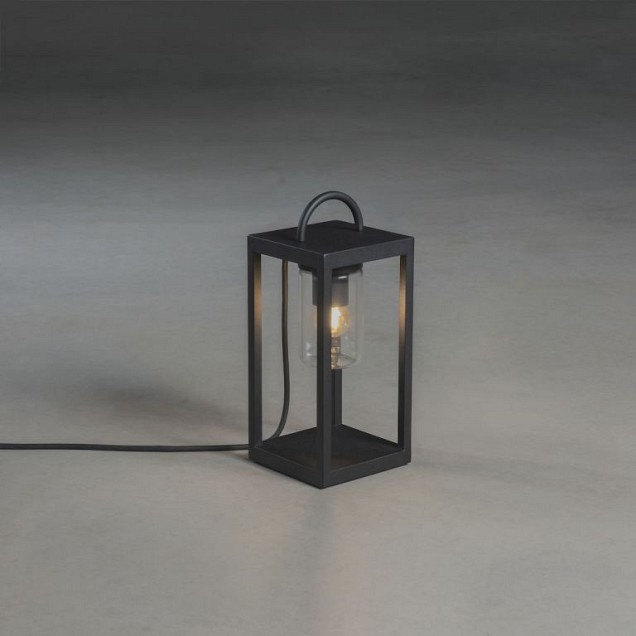 Bologna Lounge 230V terraslantaarn 33cm, 5m aansluitsnoer, E27 max 40W, transparant glas ~