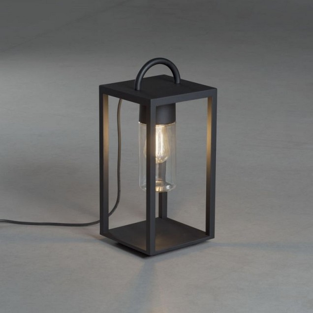 Bologna Lounge 230V terraslantaarn 45.5cm, 5m aansluitsnoer, E27 max 40W, transparant glas ~