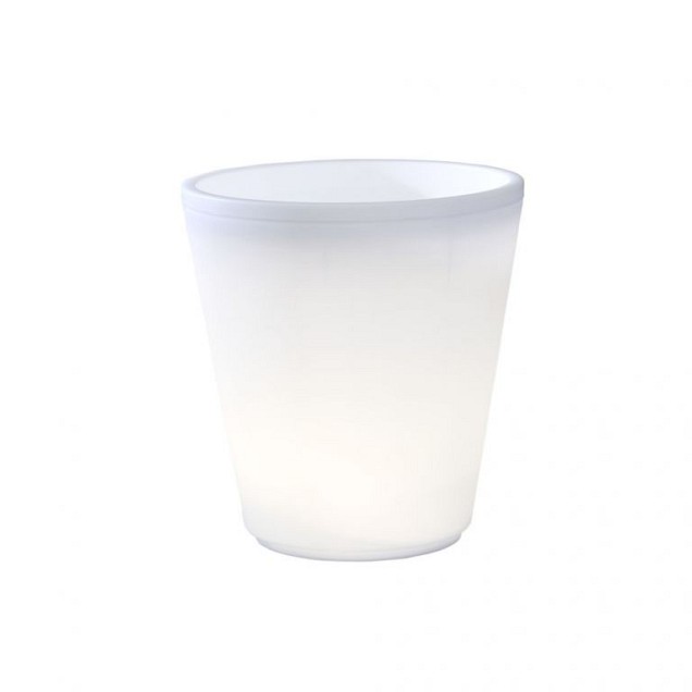 Assisi LED 12V Flowerpot 40cm, opaal kunststof, 15x 0.08W, diepte 22cm, diameter 34cm ~