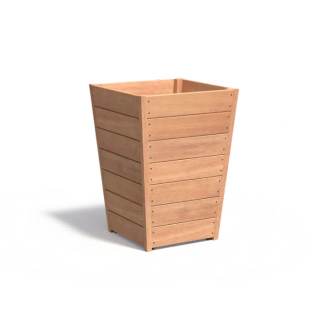 Garapa hardhouten tapse bloembak (LxBxH) 70x70x98,9 cm. (2,1 cm.) ~