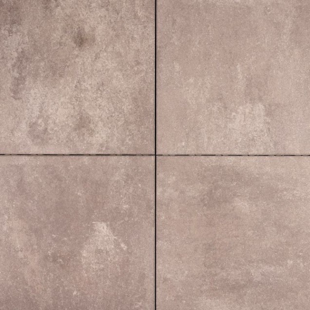 Betontegel Trippel T taupe 80x80x4 cm. ~