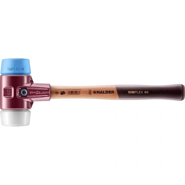 Hamer stratenmaker (middel) simplex 60 TPE soft blauw - superplastik (dus met 1 witte en 1 blauwe kop) ~