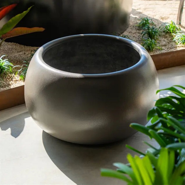 Ronde bolle polyester bloembak Ø120x70 cm. ~