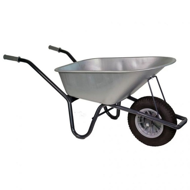 Kruiwagen Klus Premium 85L grijs m/metalen bak ~