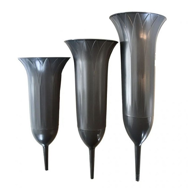 Grafvaas 26 cm antraciet ~