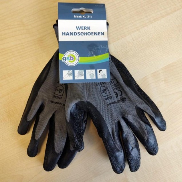 Werkhandschoen grijs XL Aktie OP=OP ~