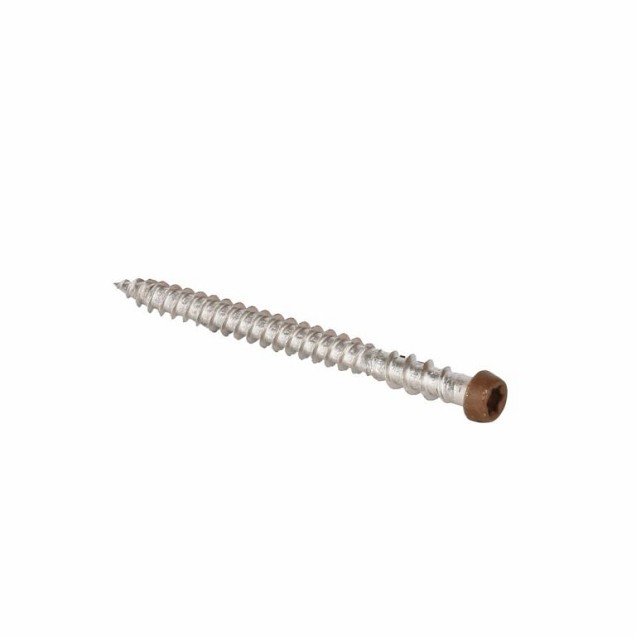 RVS schroef met gekleurde top voor NTW terrasplanken, set a 100 stuks incl. bit, Silver gray. ~