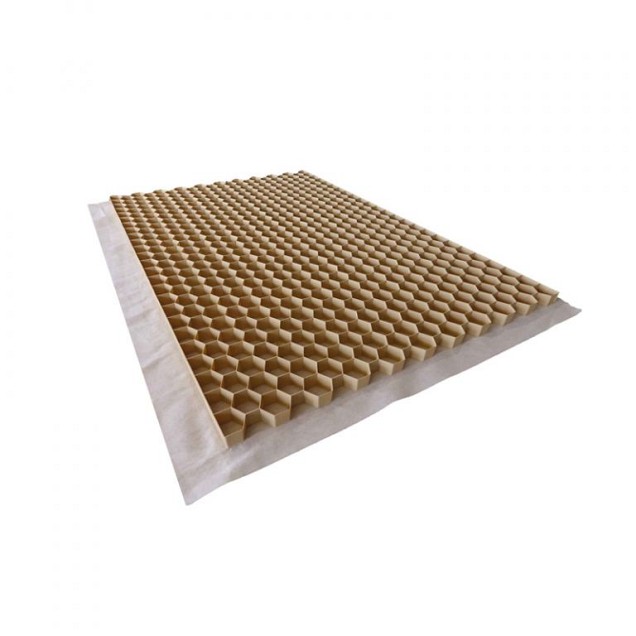 MAKS grindmat - splitplaat HDPE beige met vliesdoek 120x80x3 cm. AKTIE ~