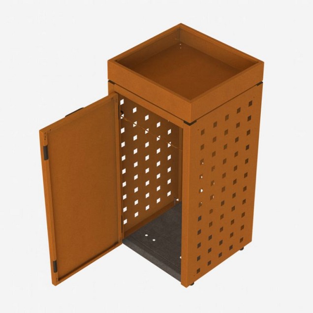 Kliko ombouw 240 ltr. CorTen met tuinbak