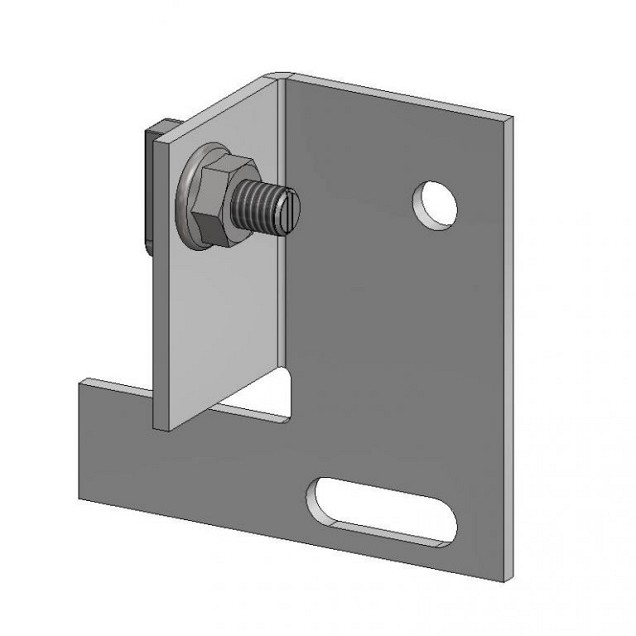 Montageplaat incl. bout + moer t.b.v. balk 40x75 mm ~
