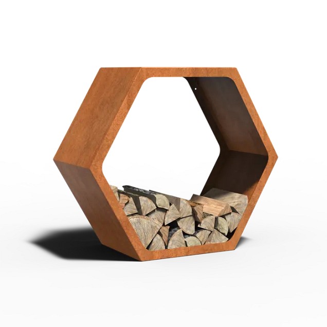 Hex houtopslag CorTen