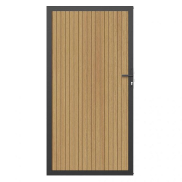 NTW deur met alu frame verticaal Triple Red Cedar 100x195 cm. ~